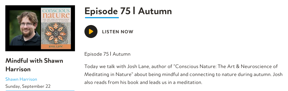 Mindful Episode #75 Autumn with Conscious Nature author Josh Lane