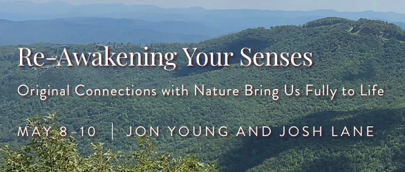 Re-Awakening Your Senses Retreat: Original Connections with Nature Bring Us Fully to Life, with Jon Young and Josh Lane at the Art of Living Retreat Center May 8-10, 2020